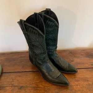 Women's dark green cowboy boots by Code West, size 9.5 M